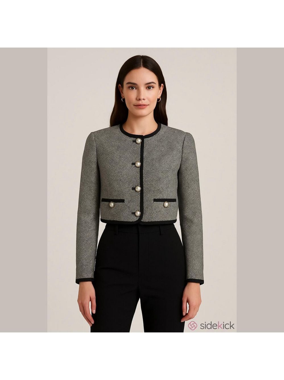 VINTAGE GEOFFREY ALEXANDER FOR PRIVATE AGENDA CROPPED TWEED JACKET